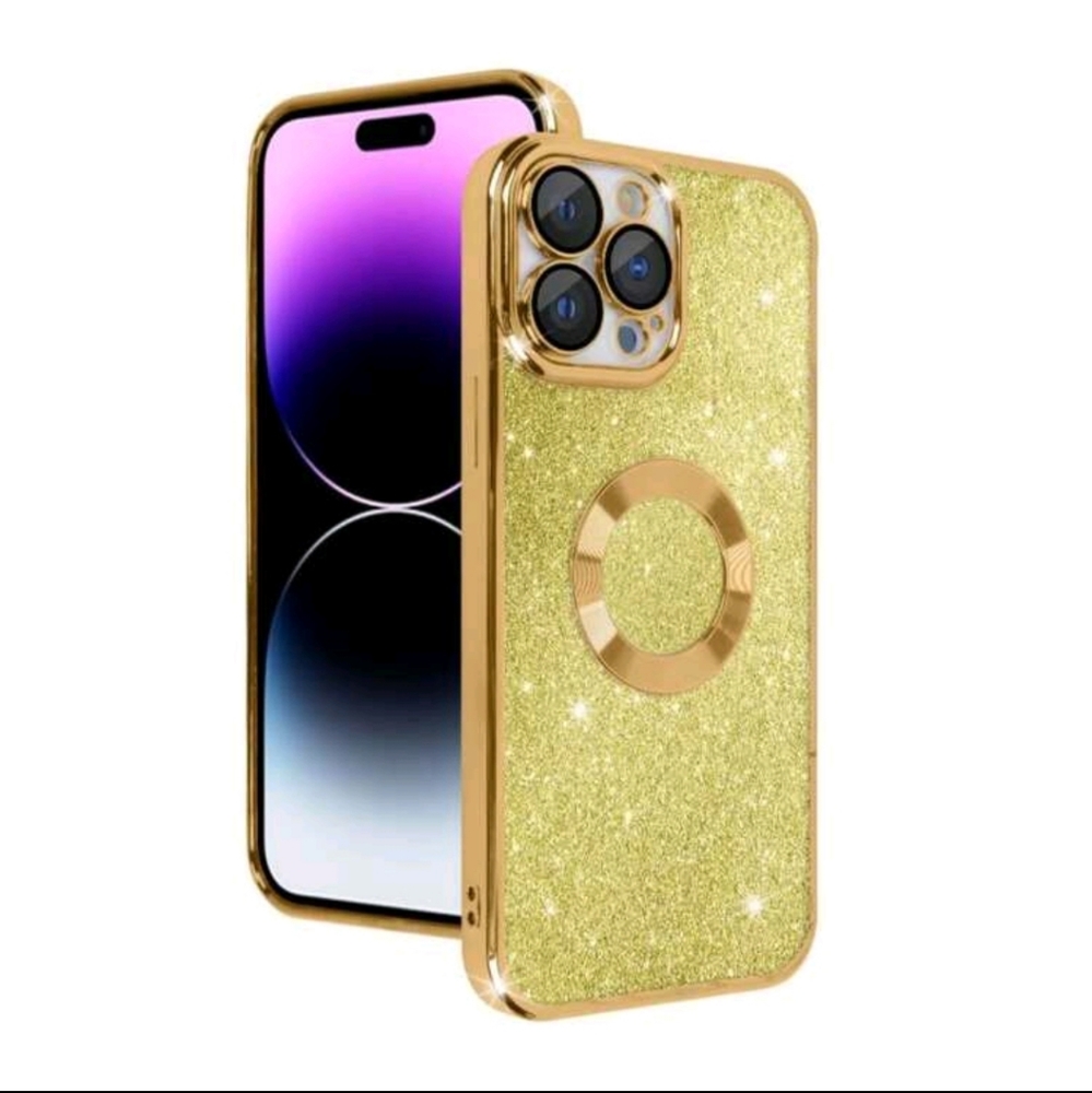 Gold Glitter iPhone 15 case - Picture 2 of 4